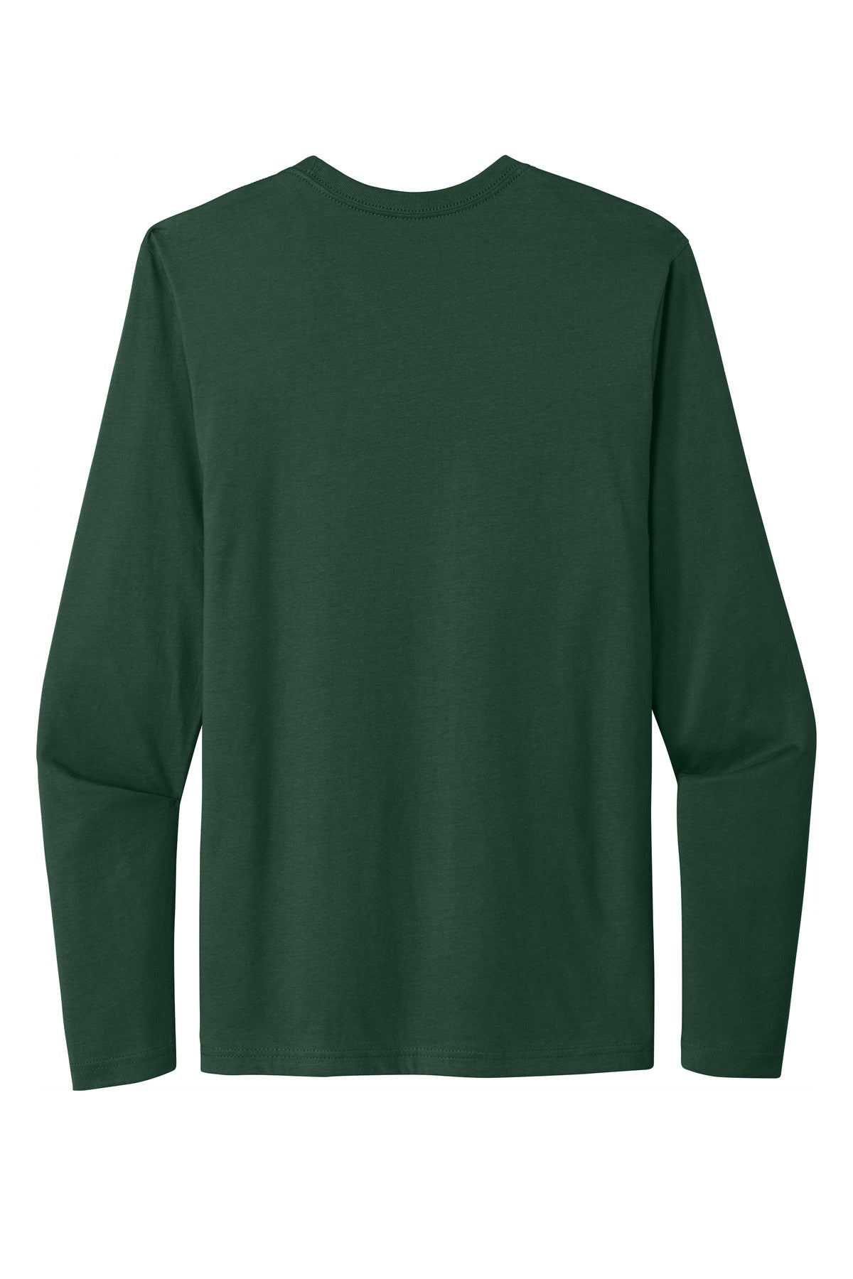 Rear View of ForestGrn Next Level Apparel Cotton Long Sleeve Tee. NL3601 plain