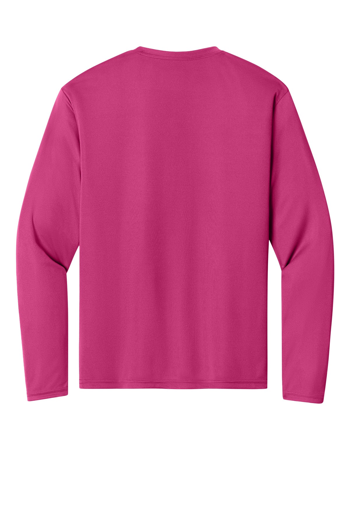 Rear View of Fuchsia A4 Cooling Performance Long Sleeve Tee A4N3165 plain