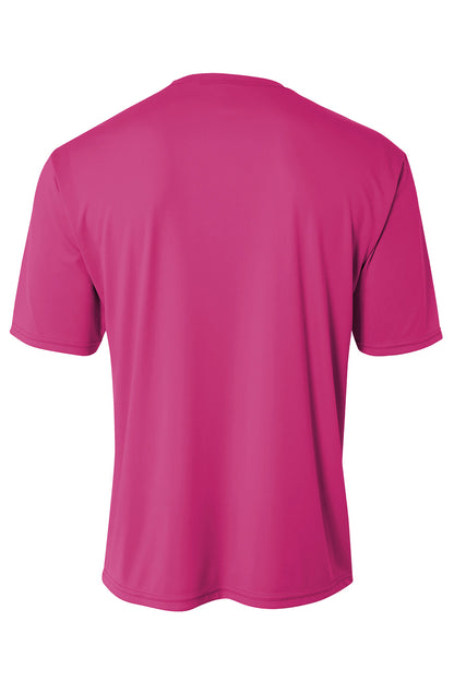 Rear View of Fuchsia A4 Cooling Performance Short Sleeve Tee A4N3142 plain
