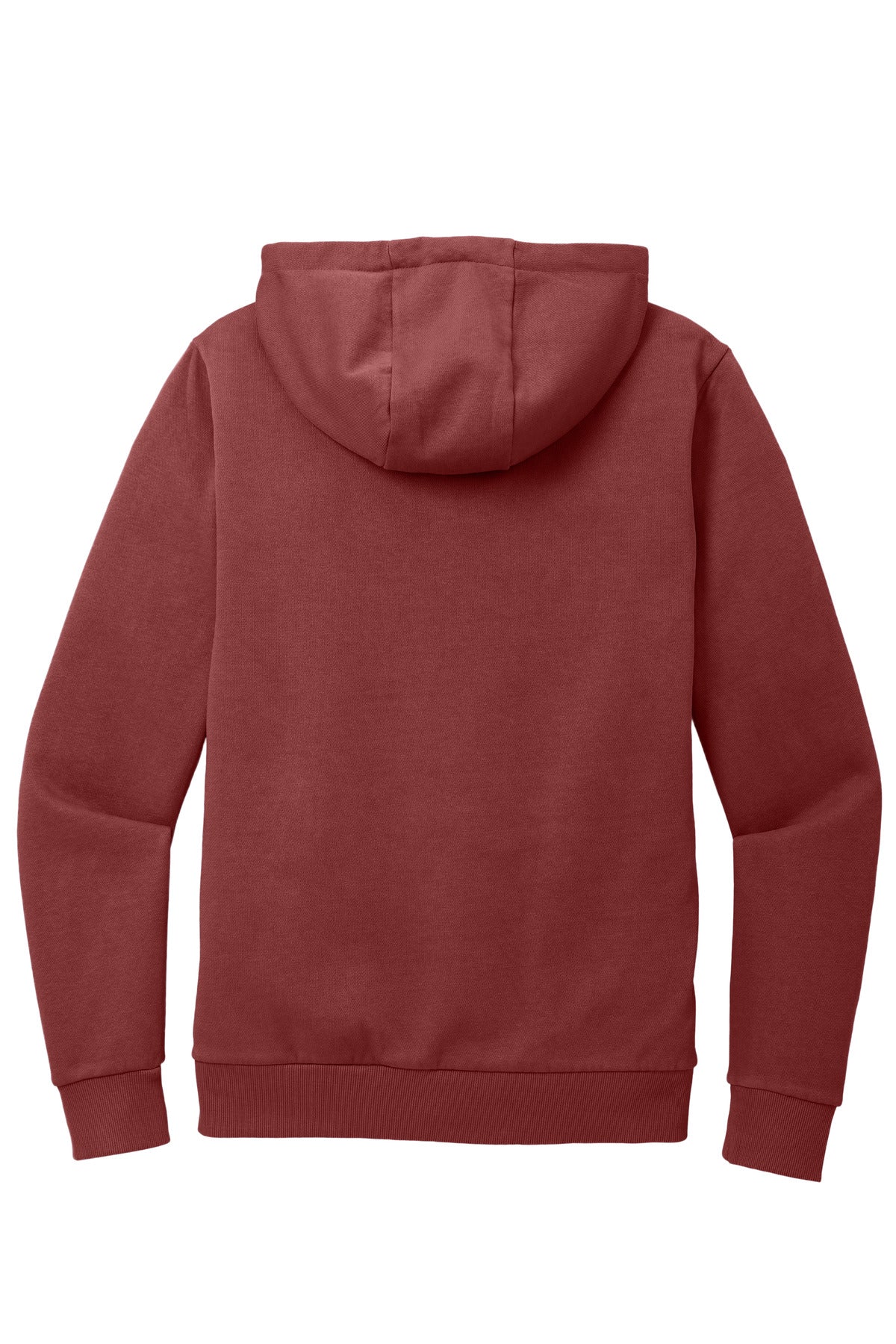 Rear View of Garnet District Wash Fleece Hoodie DT2200 plain