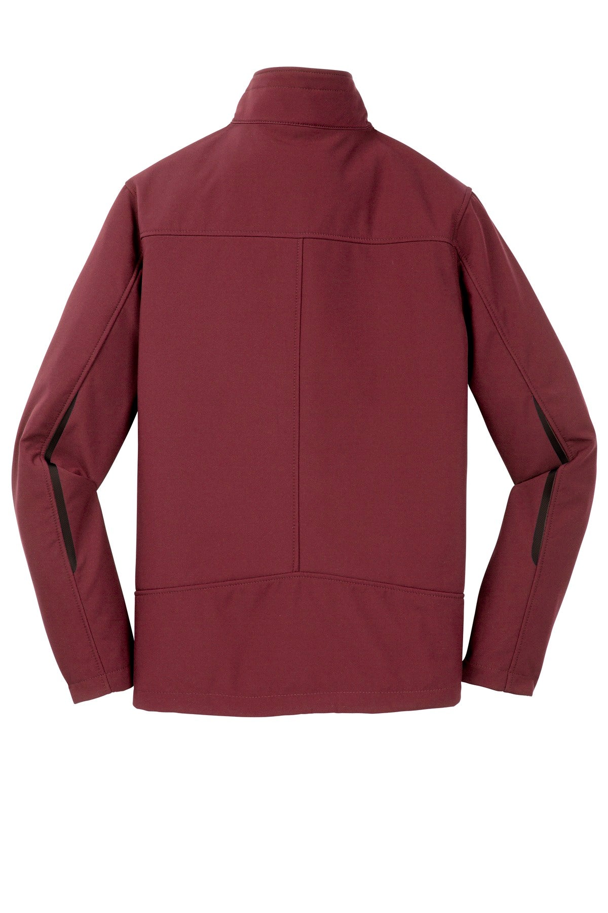 Rear View of Garnet Port Authority Welded Soft Shell Jacket. J324 plain