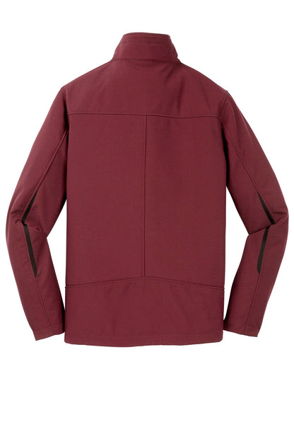 Rear View of Garnet Port Authority Welded Soft Shell Jacket. J324 plain