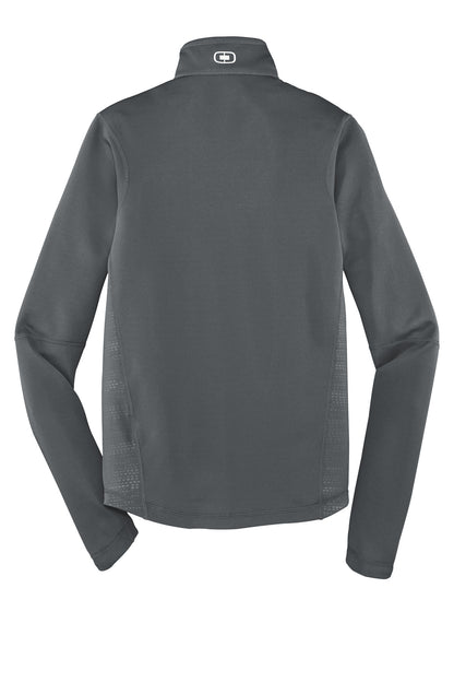 Rear View of Gear Grey OGIO Fulcrum Full-Zip. OE700 plain