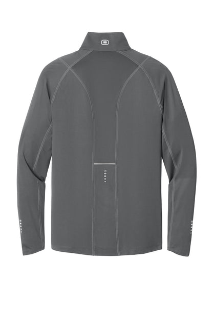 Rear View of Gear Grey OGIO Nexus 1/4-Zip Pullover. OE335 plain