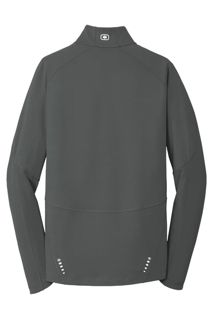 Rear View of Gear Grey OGIO Radius 1/4-Zip. OE550 plain