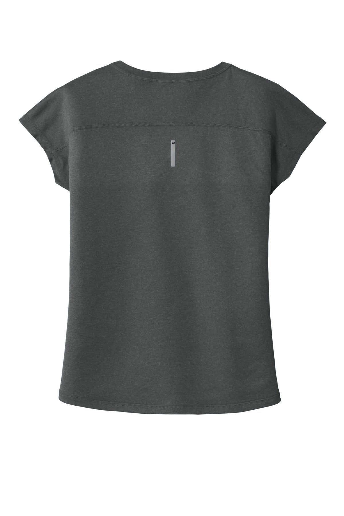 Rear View of Gear Grey OGIO Women's Pulse Dolman Tee LOE324 plain