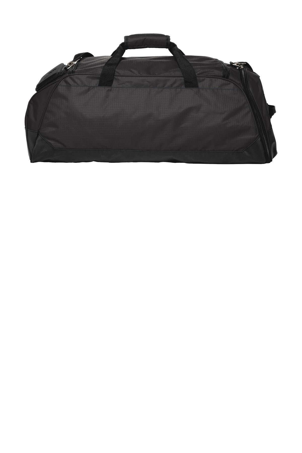 Rear View of Gear Grey/Blk OGIO Transition Duffel. 411097 plain