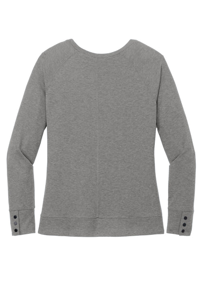Rear View of GearGrey OGIO Women's Command Long Sleeve Scoop Neck LOG150 plain
