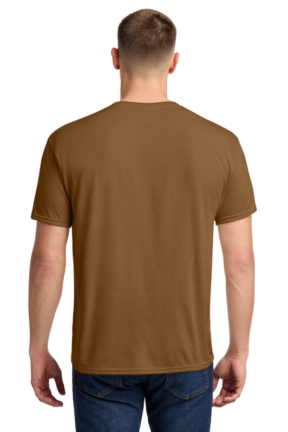 Rear View of GldnPecan Jerzees Dri-Power 100% Polyester T-Shirt. 21M plain
