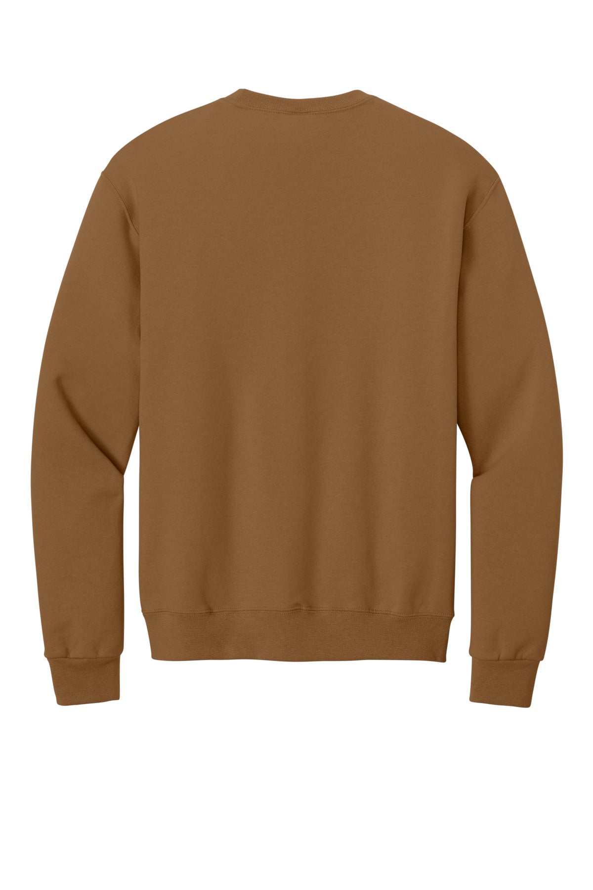 Rear View of GldnPecan Jerzees - NuBlend Crewneck Sweatshirt. 562M plain