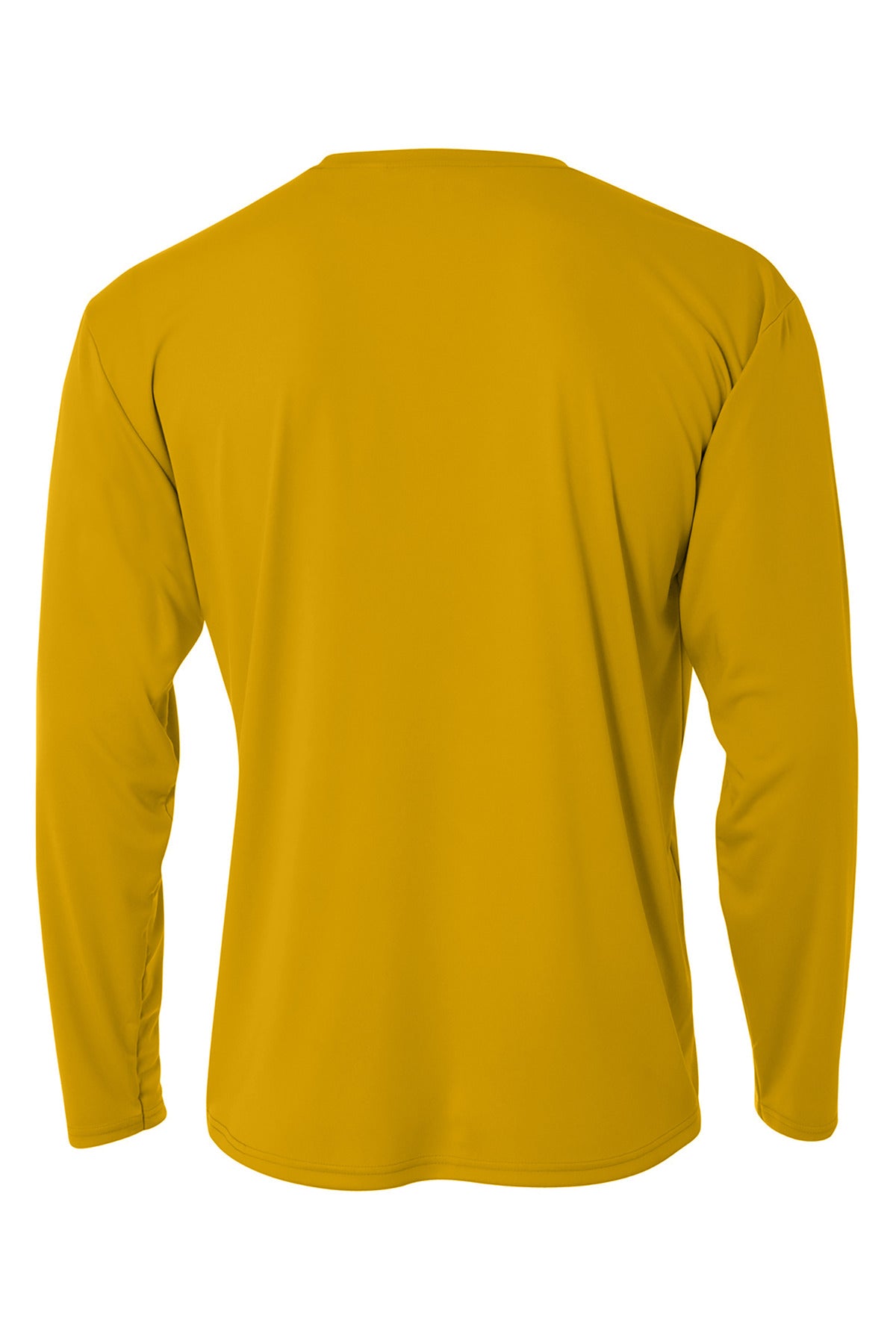 Rear View of Gold A4 Cooling Performance Long Sleeve Tee A4N3165 plain