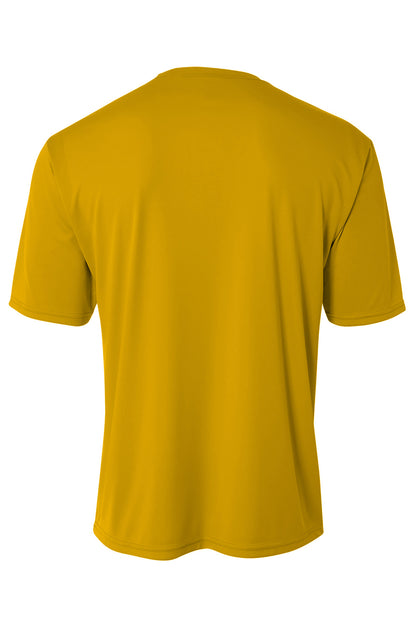Rear View of Gold A4 Cooling Performance Short Sleeve Tee A4N3142 plain