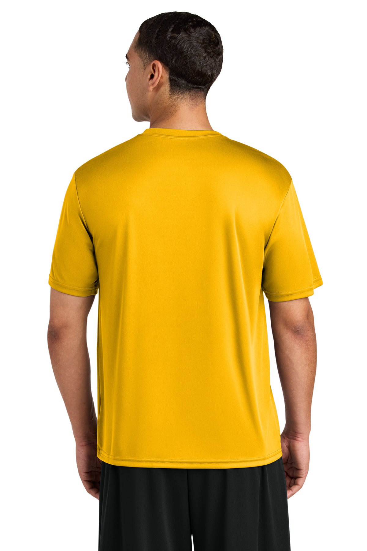 Rear View of Gold A4 Cooling Performance Short Sleeve Tee A4N3142 plain