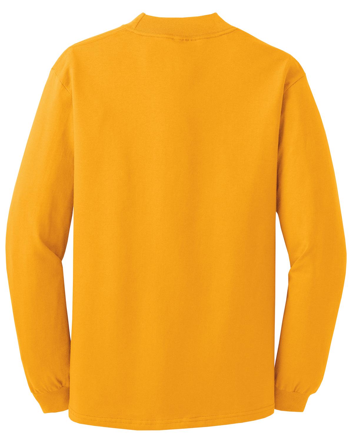 Rear View of Gold Port & Co Essential Mock Turtleneck. PC61M plain