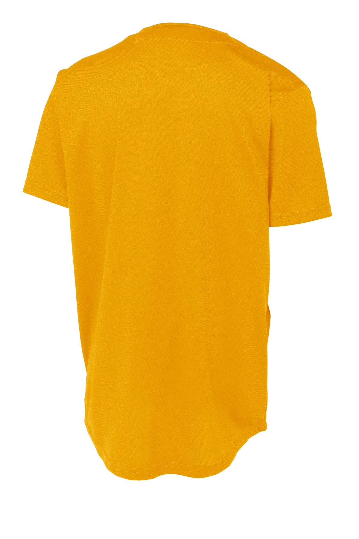 Rear View of Gold Sport-Tek PosiCharge Tough Mesh Full-Button Jersey. ST220 plain