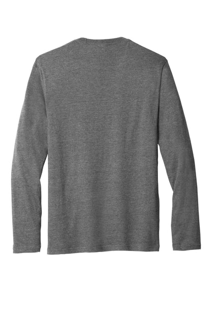 Rear View of GphHeather Port & Co Tri-Blend Long Sleeve Tee. PC330LS plain