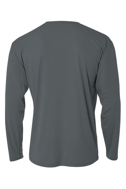 Rear View of Graphite A4 Cooling Performance Long Sleeve Tee A4N3165 plain