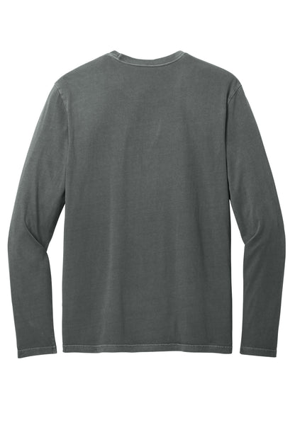 Rear View of Graphite District Wash Long Sleeve Tee DT2103 plain
