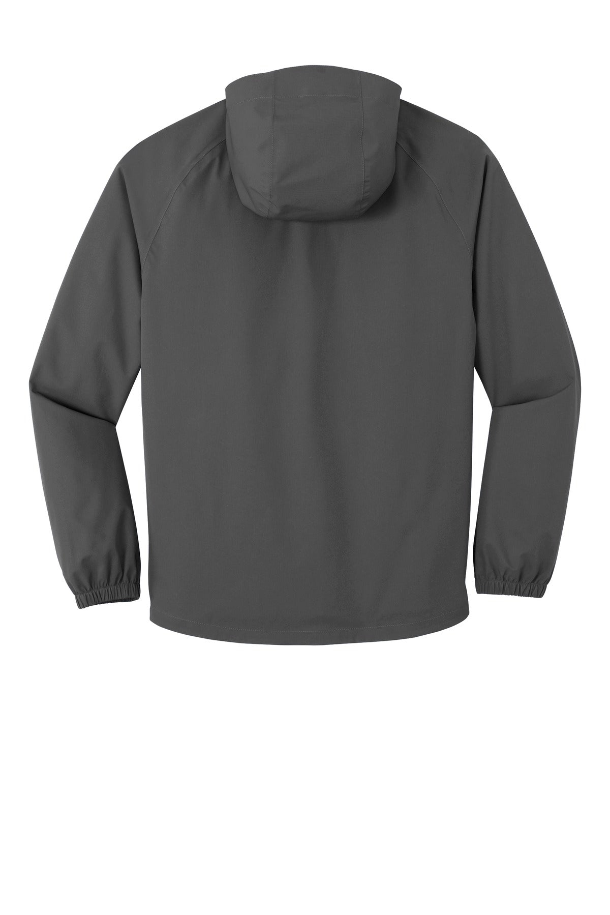 Rear View of Graphite Grey Port Authority Essential Rain Jacket J407 plain