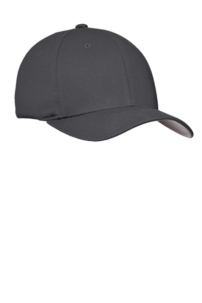 Rear View of Graphite Grey Port Authority Flexfit Cotton Twill Cap. C813 plain