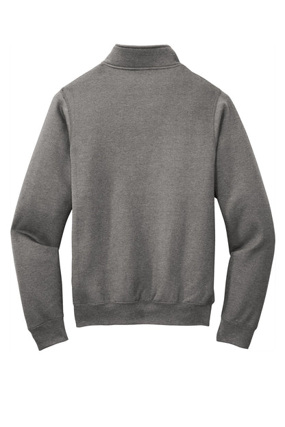 Rear View of Graphite Hthr Port & Co Core Fleece 1/4-Zip Pullover Sweatshirt PC78Q
