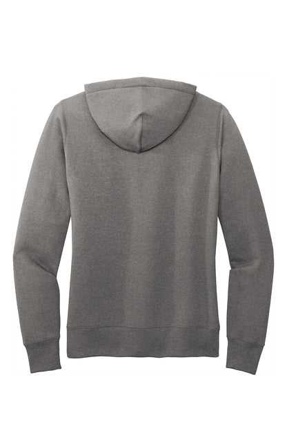 Rear View of Graphite Hthr Port & Co Women's Core Fleece Pullover Hooded Sweatshirt LPC78H plain