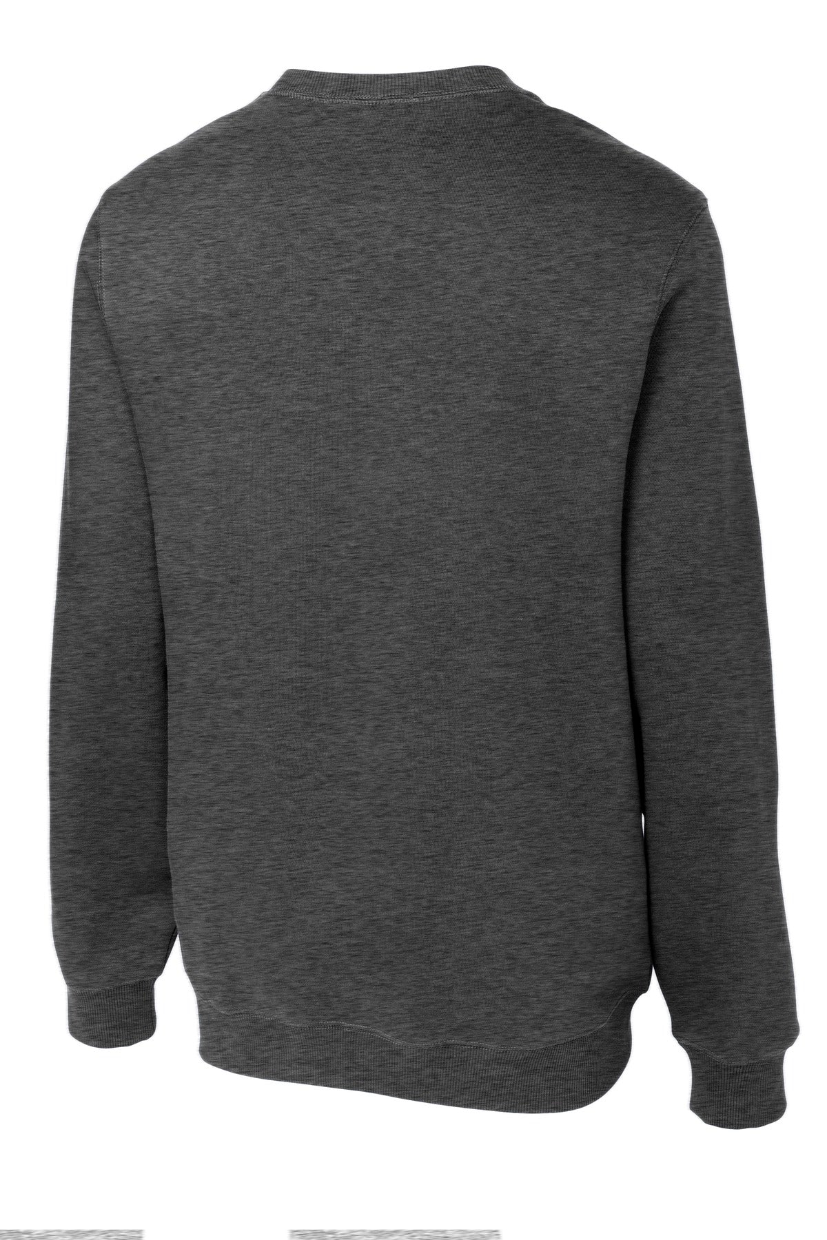 Rear View of Graphite Hthr Sport-Tek Crewneck Sweatshirt. ST266 plain