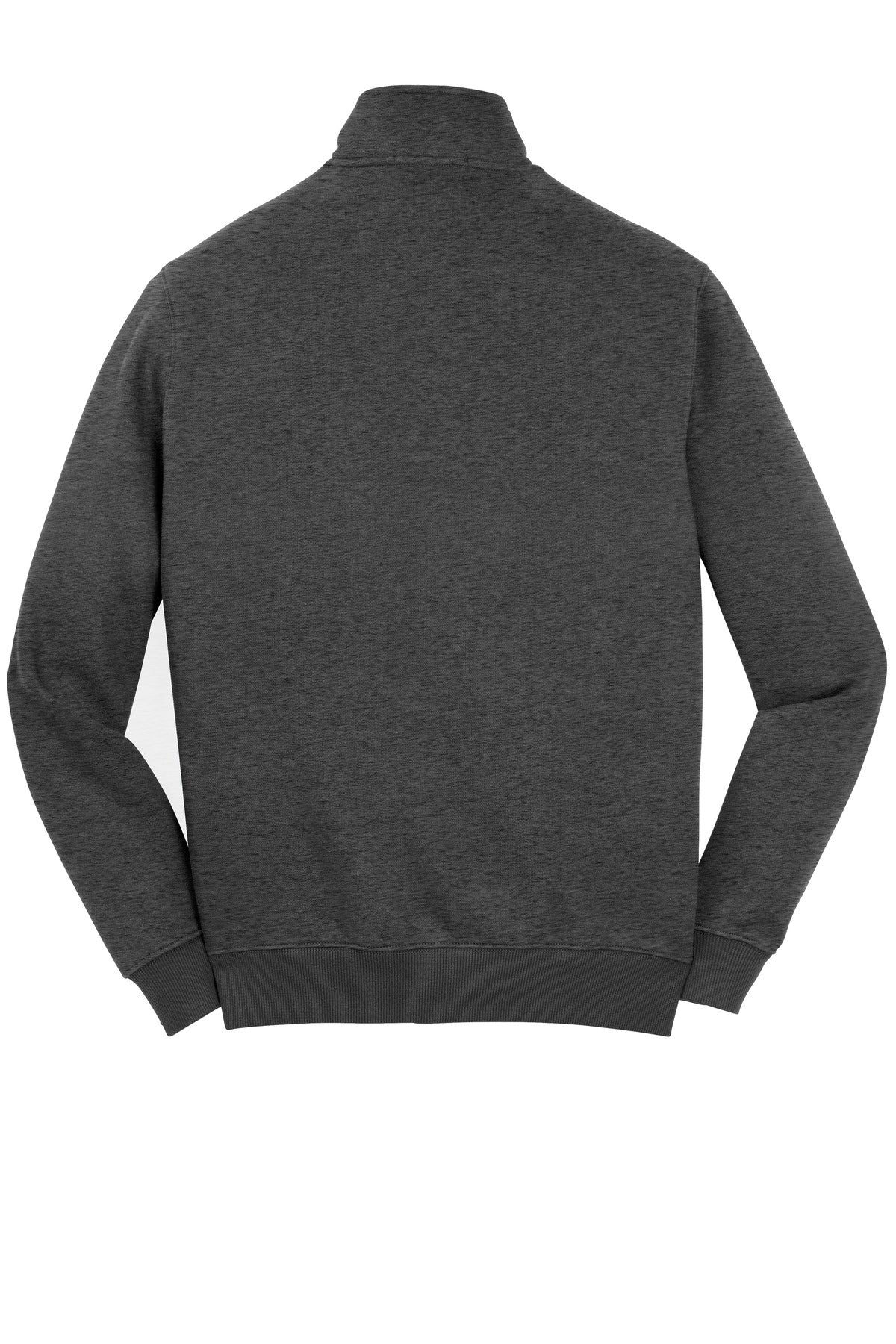 Rear View of Graphite Hthr Sport-Tek Full-Zip Sweatshirt. ST259 plain