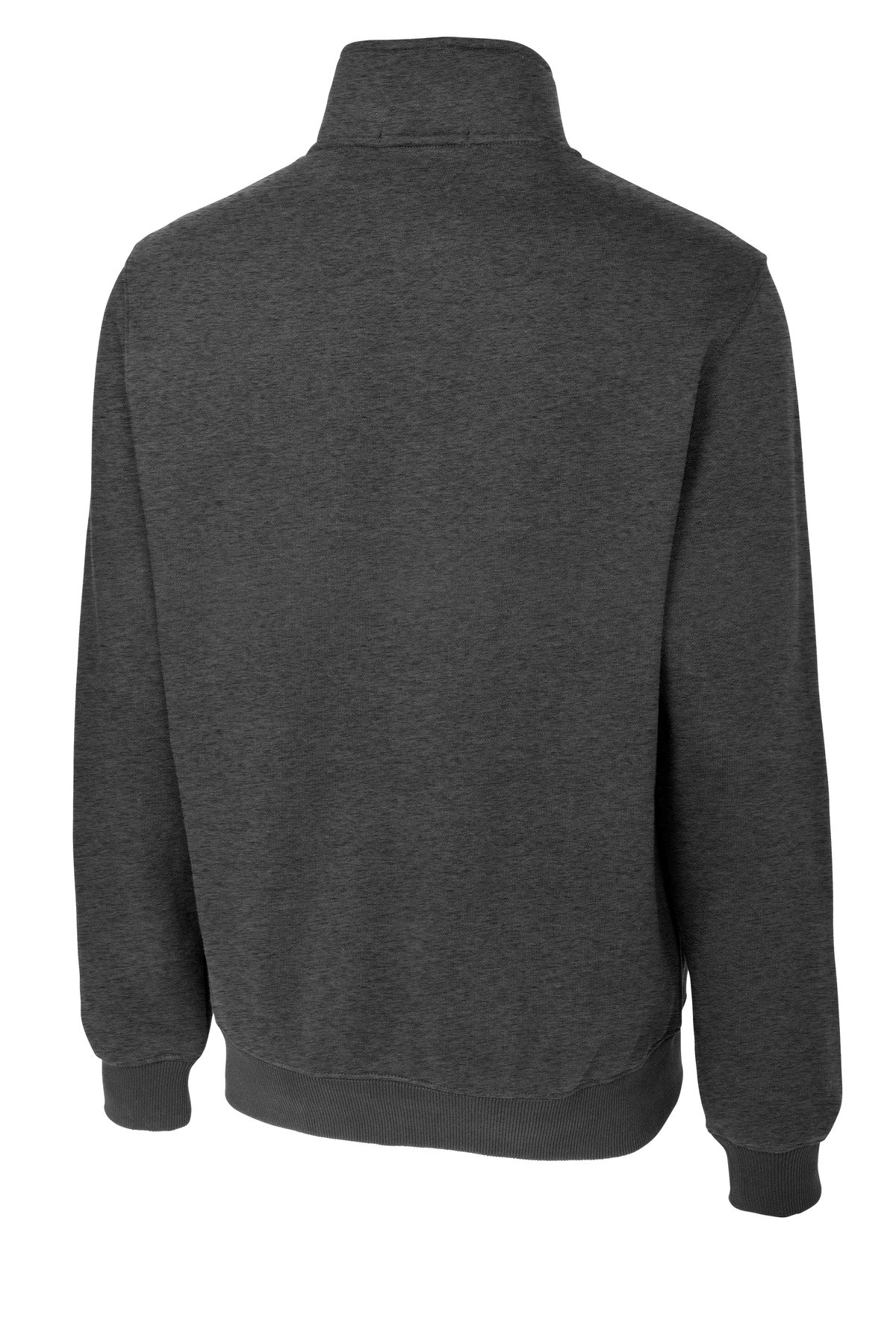 Rear View of Graphite Hthr Sport-Tek Full-Zip Sweatshirt. ST259 plain
