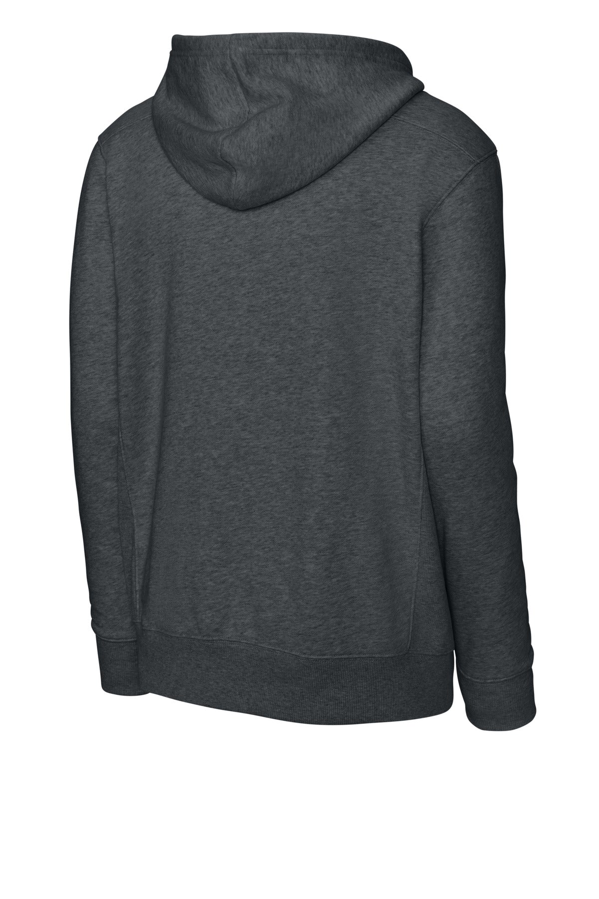 Rear View of Graphite Hthr Sport-Tek Lace Up Pullover Hooded Sweatshirt. ST271 plain
