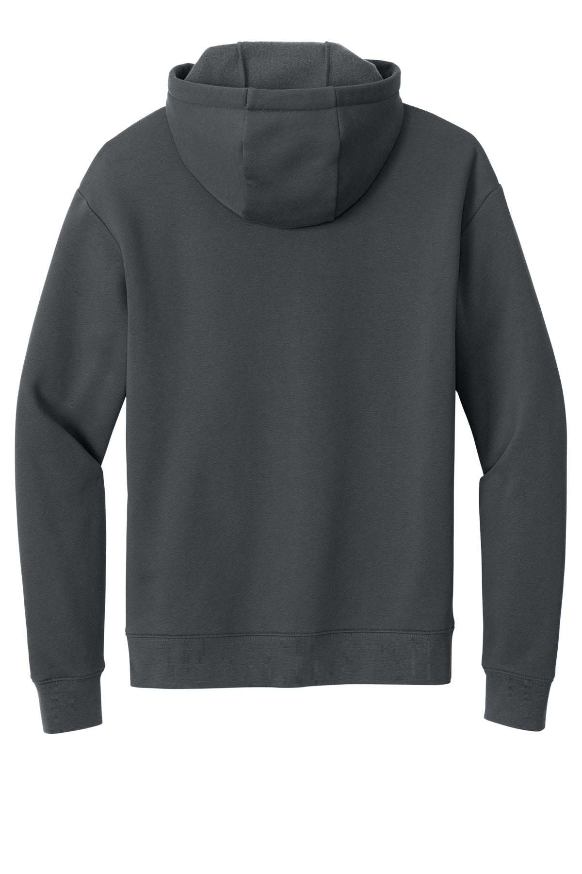 Rear View of Graphite New Era Heritage Fleece Pullover Hoodie NEA525 plain