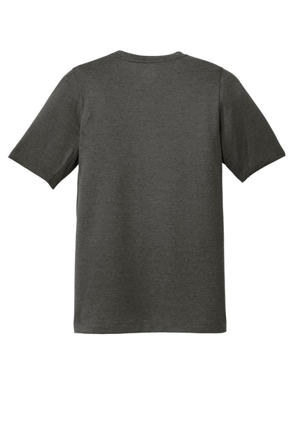 Rear View of Graphite New Era Series Performance Crew Tee. NEA200 plain