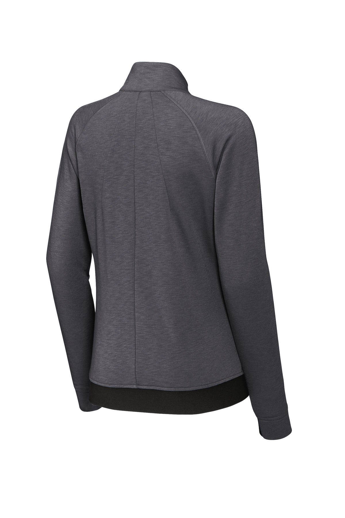 Rear View of Graphite Sport-Tek Women's PosiCharge Strive Full-Zip LST570 plain