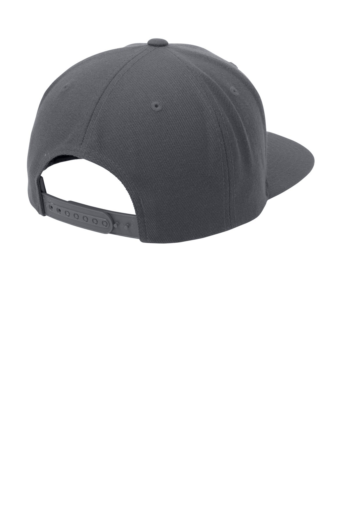 Rear View of Graphite Sport-Tek YP Classics Flat Bill Snapback Cap. STC19 plain