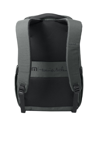 Rear View of Graphite TravisMathew Approach Backpack TMB100 plain