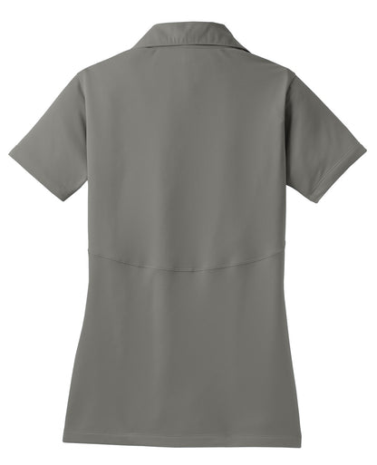 Rear View of Grey Concrete Sport-Tek Women's Micropique Sport-Wick Polo. LST650 plain