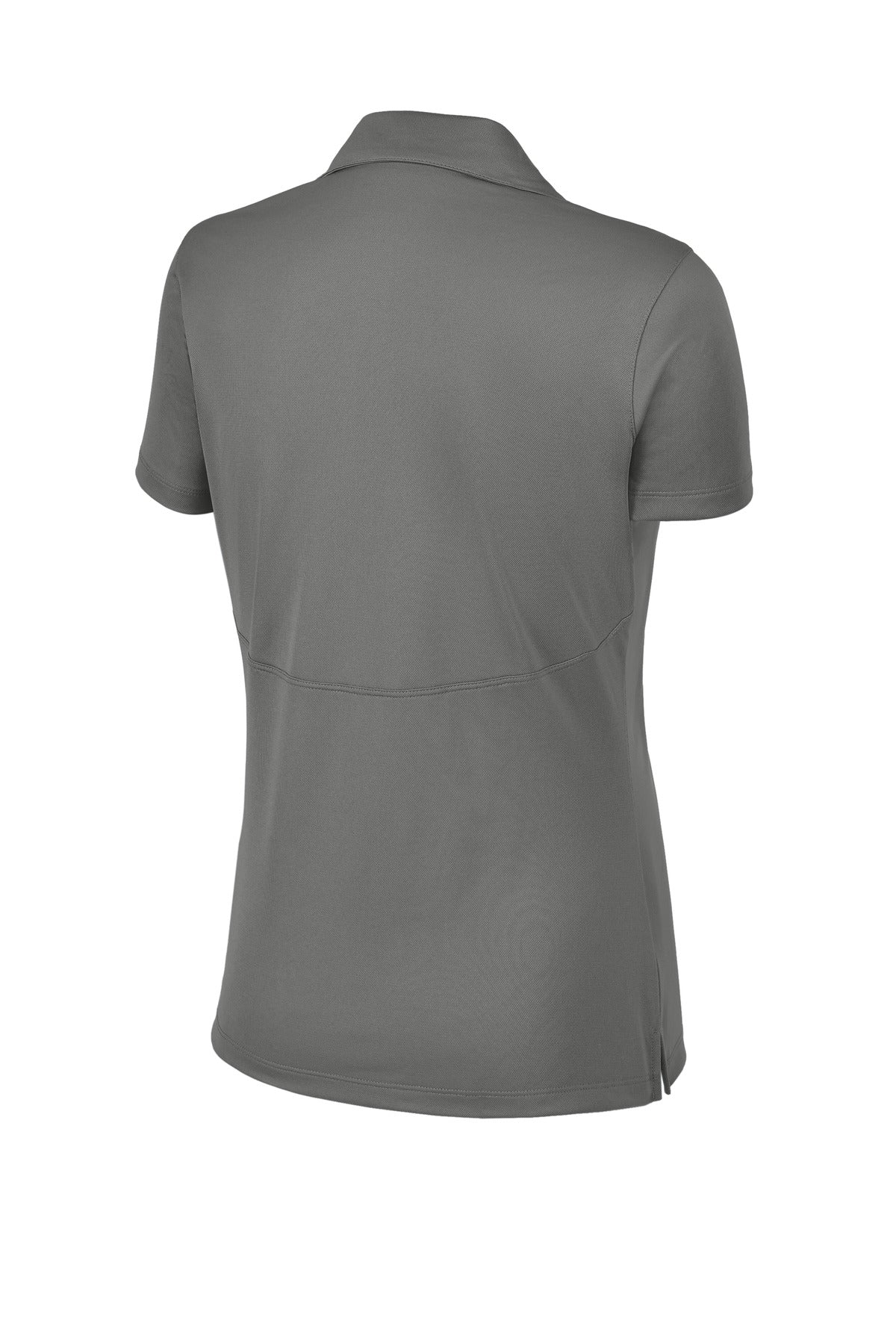 Rear View of Grey Concrete Sport-Tek Women's Micropique Sport-Wick Polo. LST650 plain
