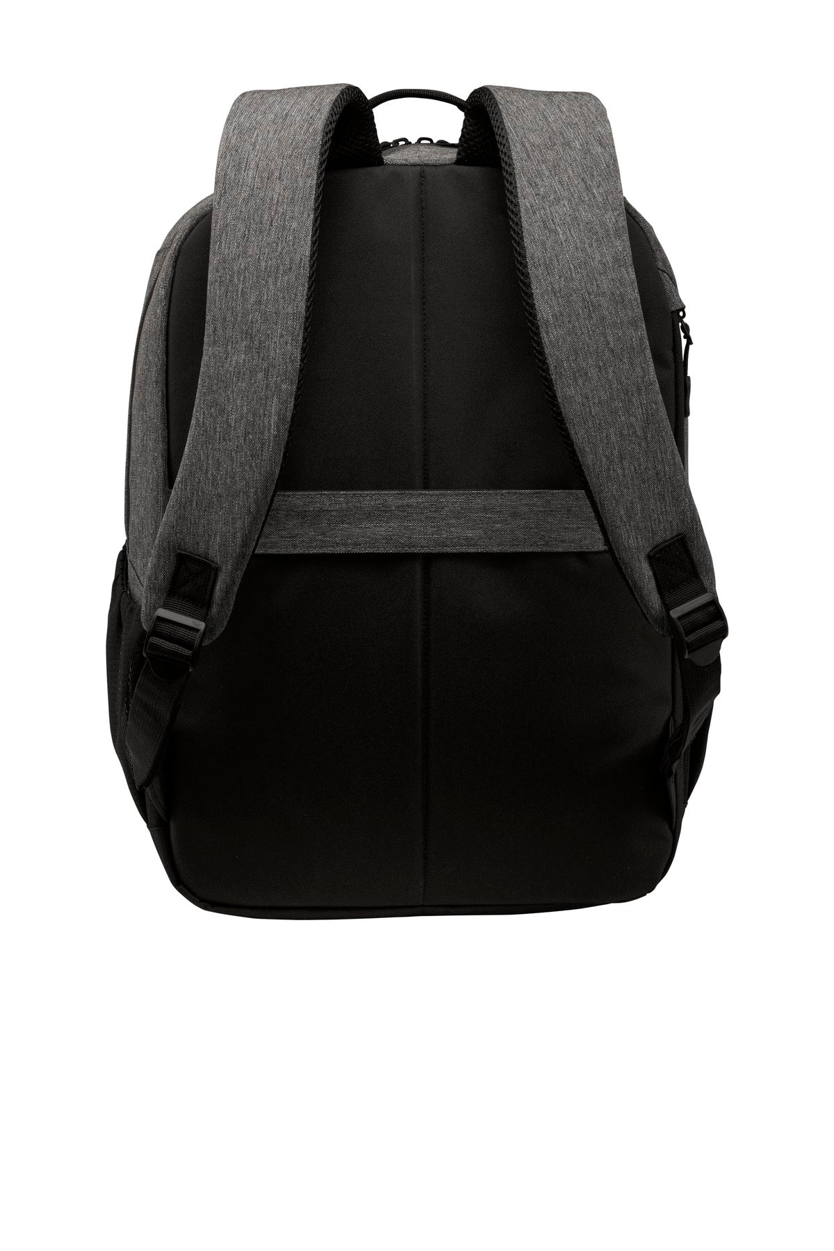 Rear View of Grey Heather Port Authority Vector Backpack. BG209 plain