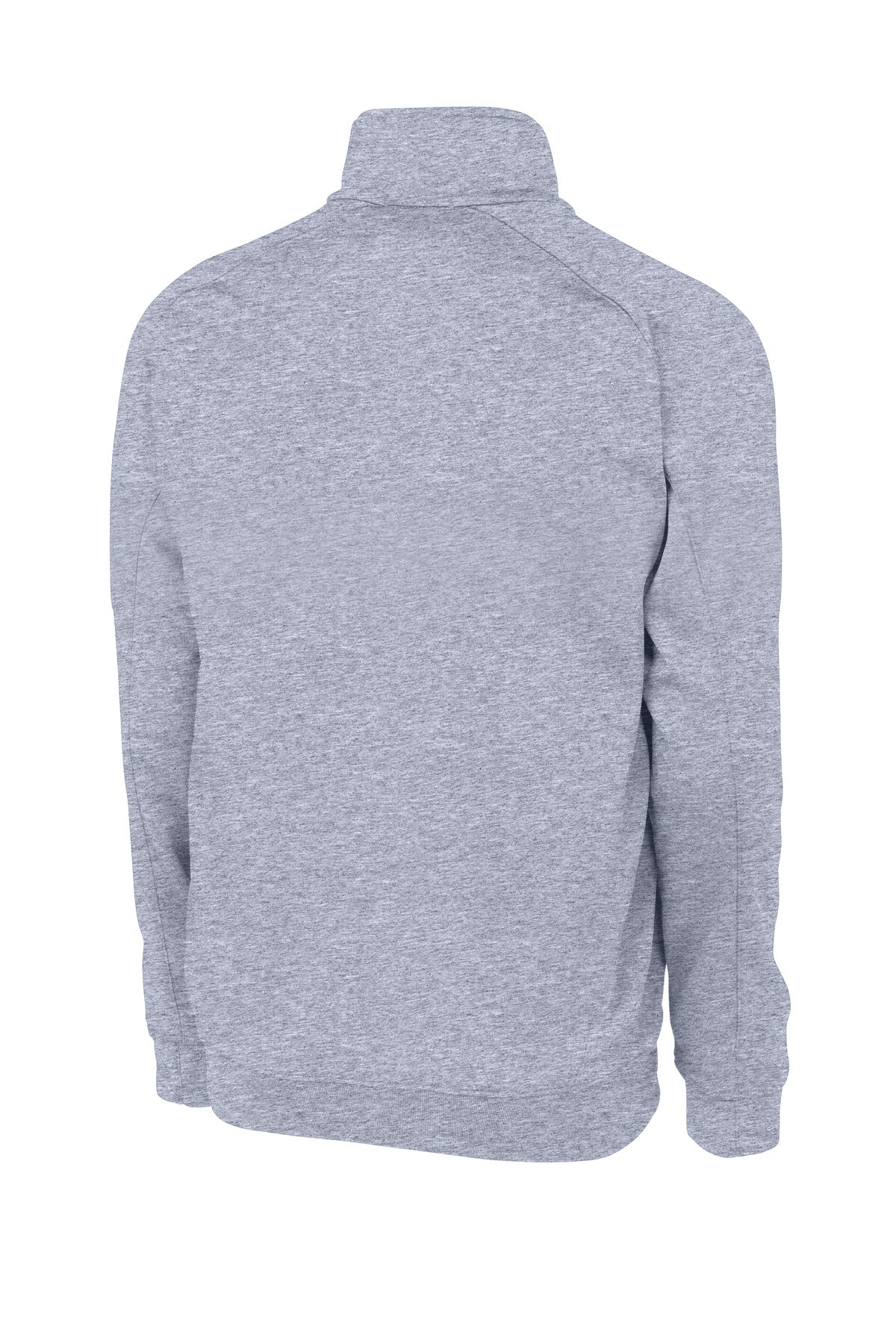 Rear View of Grey Heather Sport-Tek Tech Fleece 1/4-Zip Pullover. F247 plain