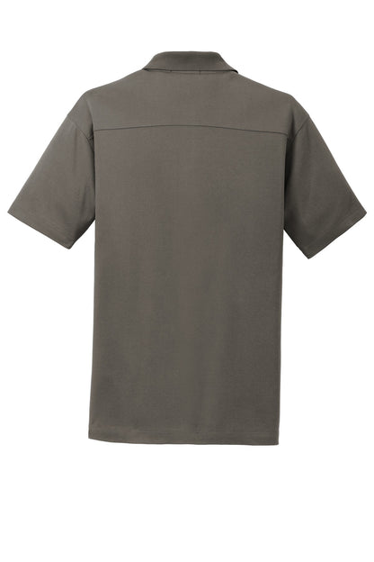 Rear View of Grey Smoke Port Authority Rapid Dry Mesh Polo. K573 plain