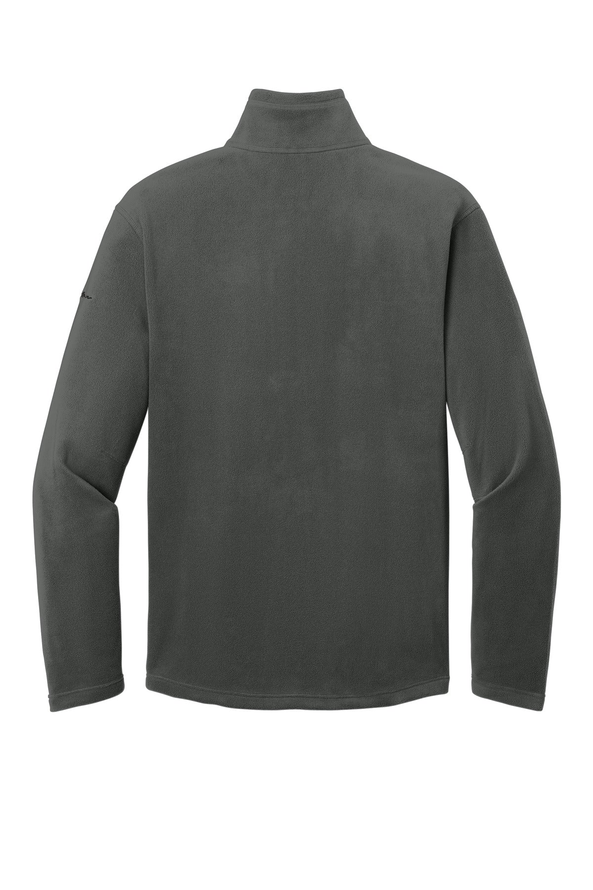 Rear View of Grey Steel Eddie Bauer 1/2-Zip Microfleece Jacket. EB226 plain