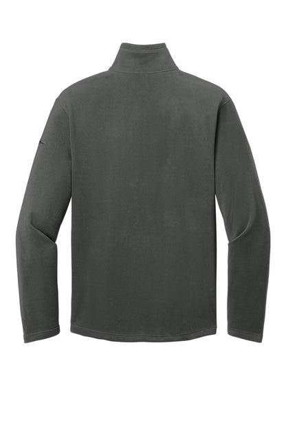 Rear View of Grey Steel Eddie Bauer 1/2-Zip Microfleece Jacket. EB226 plain