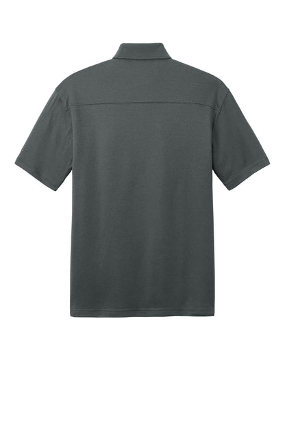 Rear View of Grey Steel Eddie Bauer Performance Polo. EB102 plain