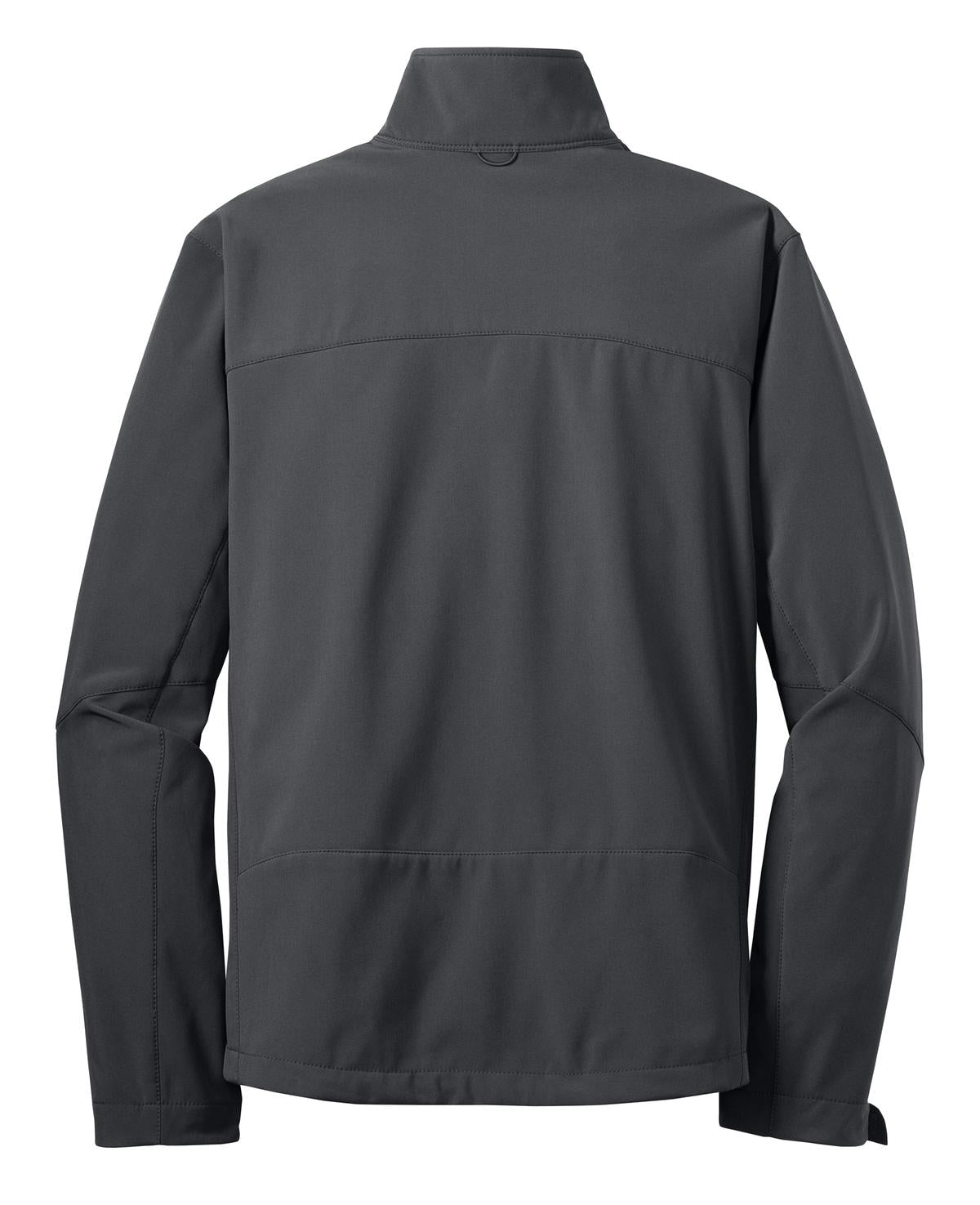 Rear View of Grey Steel Eddie Bauer - Soft Shell Jacket. EB530 plain