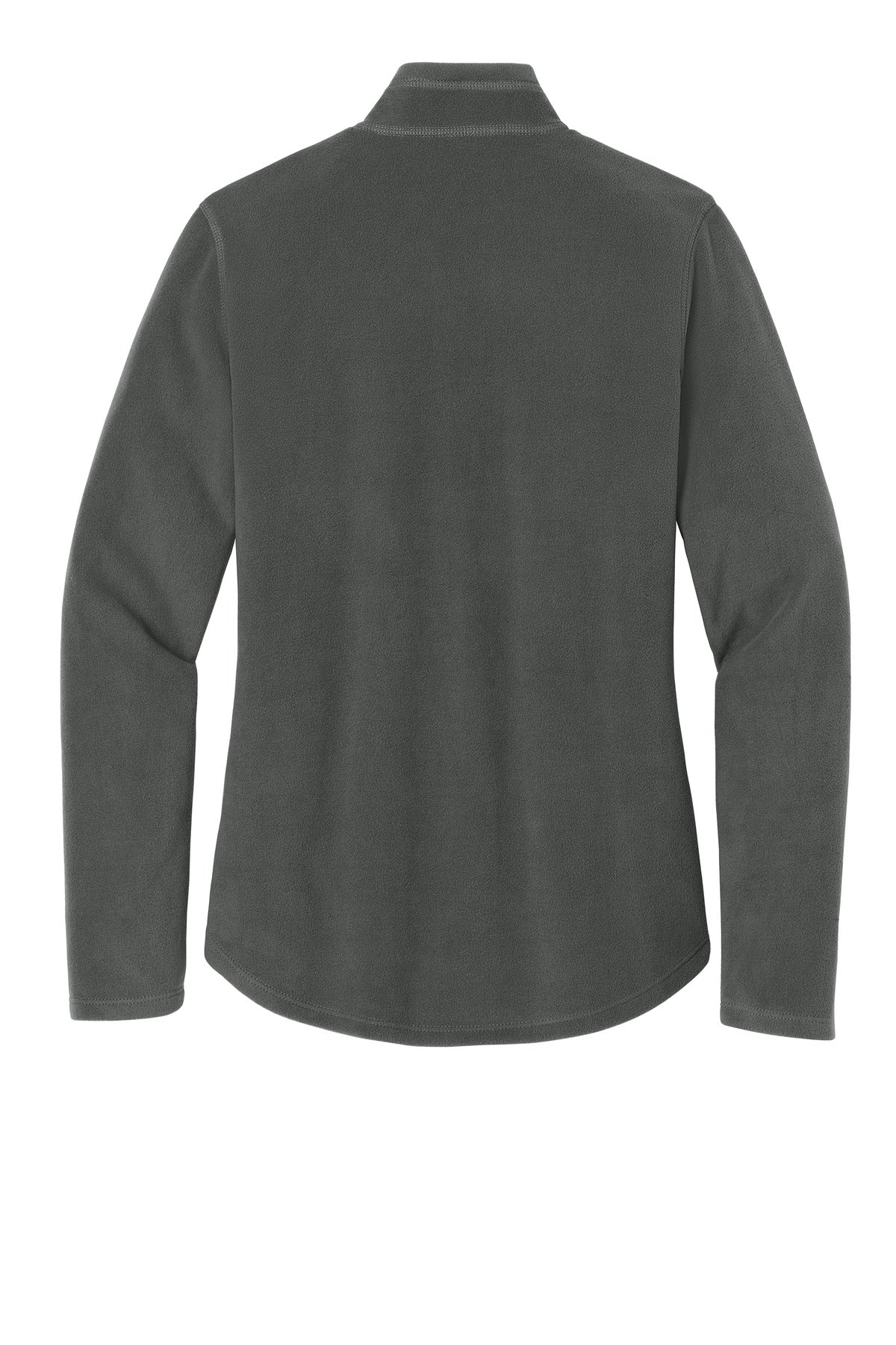 Rear View of Grey Steel Eddie Bauer Women's 1/2-Zip Microfleece Jacket EB227 plain