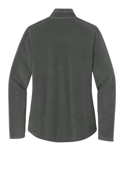 Rear View of Grey Steel Eddie Bauer Women's 1/2-Zip Microfleece Jacket EB227 plain