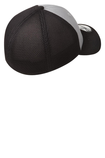 Rear View of Grey/Black New Era - Stretch Mesh Cap. NE1020 plain