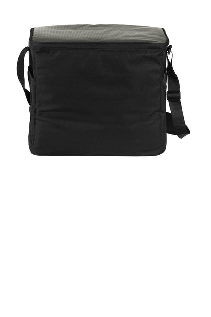 Rear View of Grey/Black Port Authority 24-Can Cube Cooler. BG514 plain