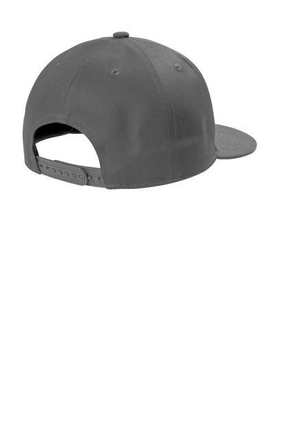 Rear View of GreySteel Port Authority Snapback Flat Bill Cap C406 plain