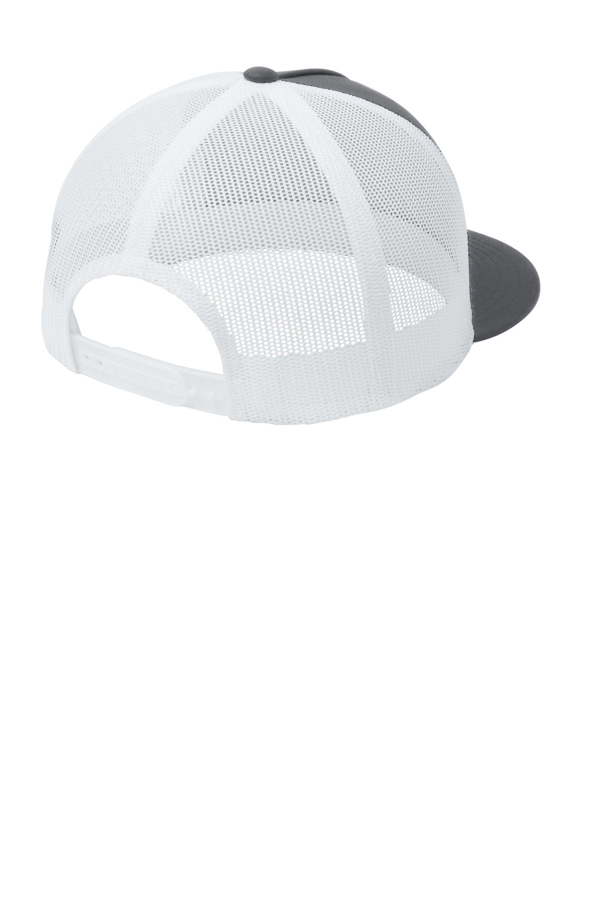 Rear View of Grph/White Sport-Tek YP Classics 5-Panel Classic Trucker Mesh Back Cap. STC38